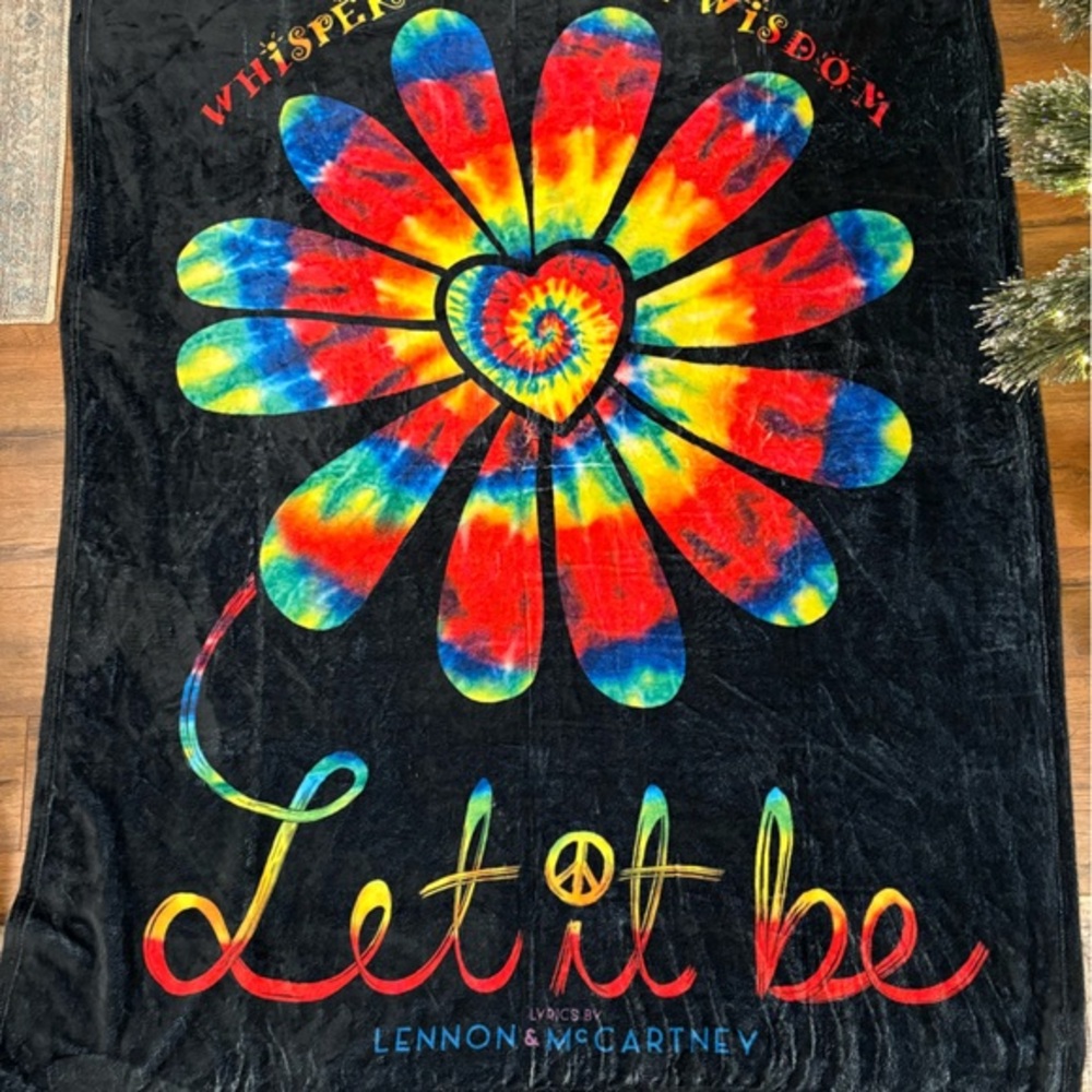 Let It Be Black and Multicolor Blanket